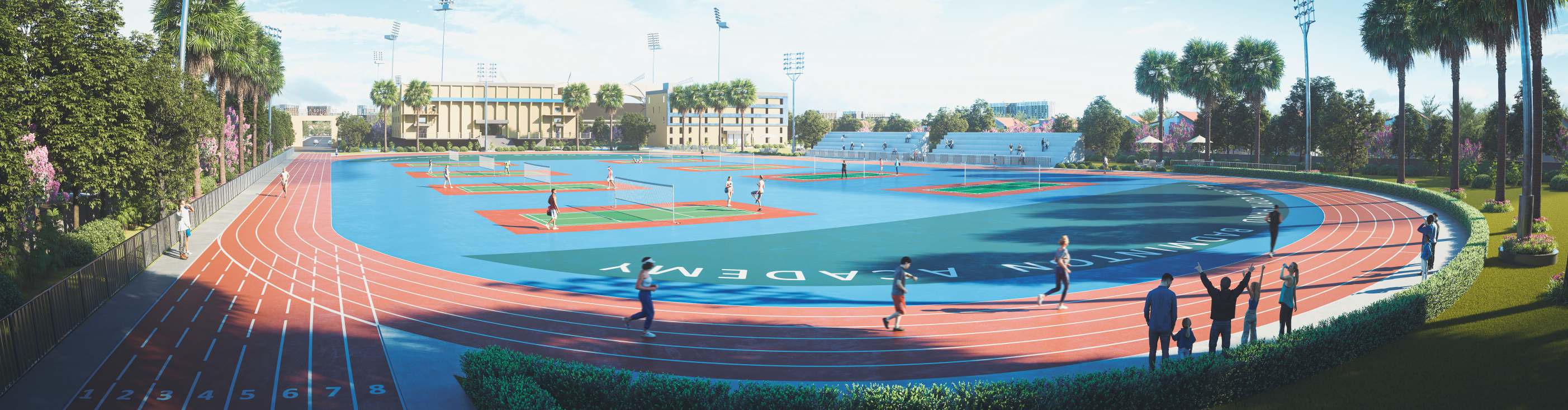 The proposed Pullela Gopichand Badminton Academy and the open ground